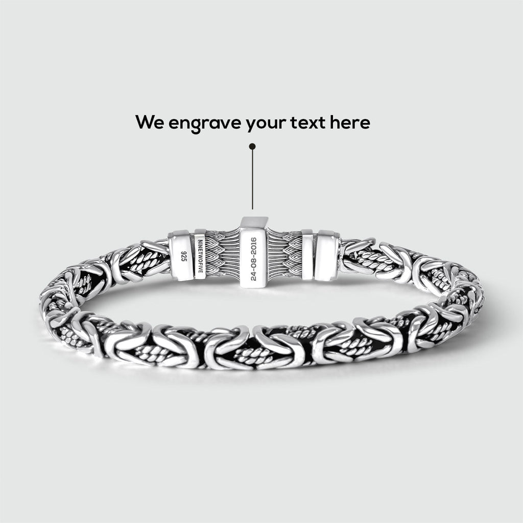 Murtaza - Egyptian Lotus Silver Byzantine Bracelet 7mm