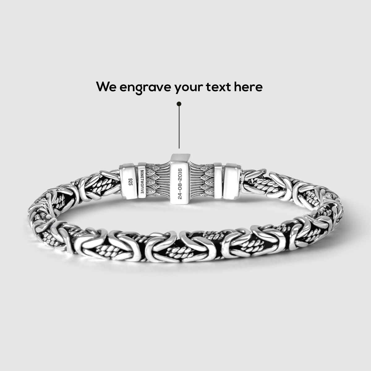 Murtaza - Egyptian Lotus Silver Byzantine Bracelet 7mm