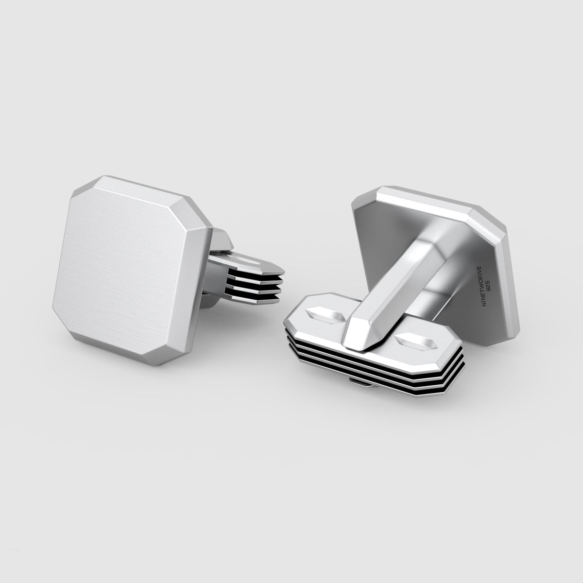 Hayel - Matt Finish Silver Cufflinks 15mm