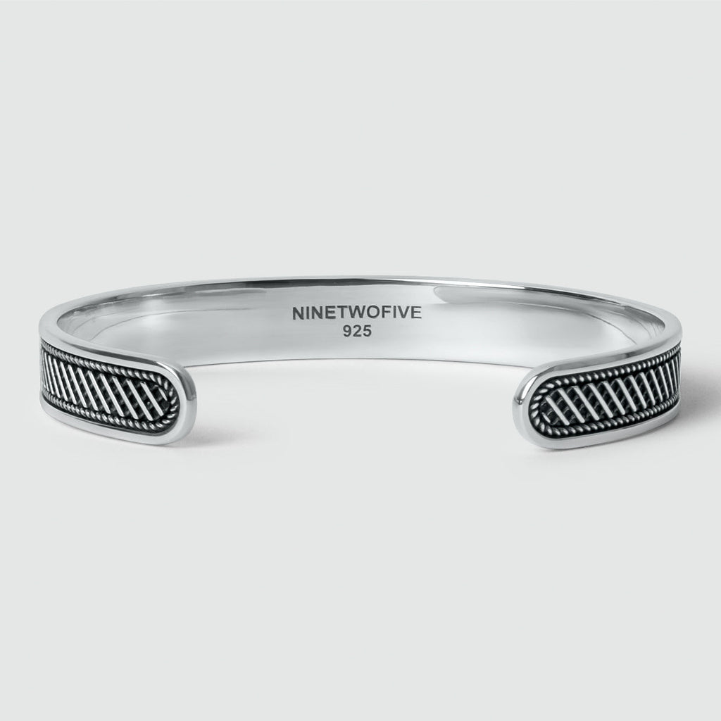 Kaliq - Oxidised Sterling Silver Bangle 10mm
