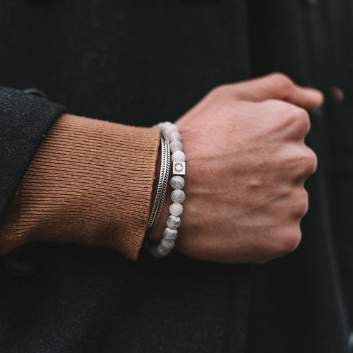 Abyad - White Beaded Bracelet 8mm