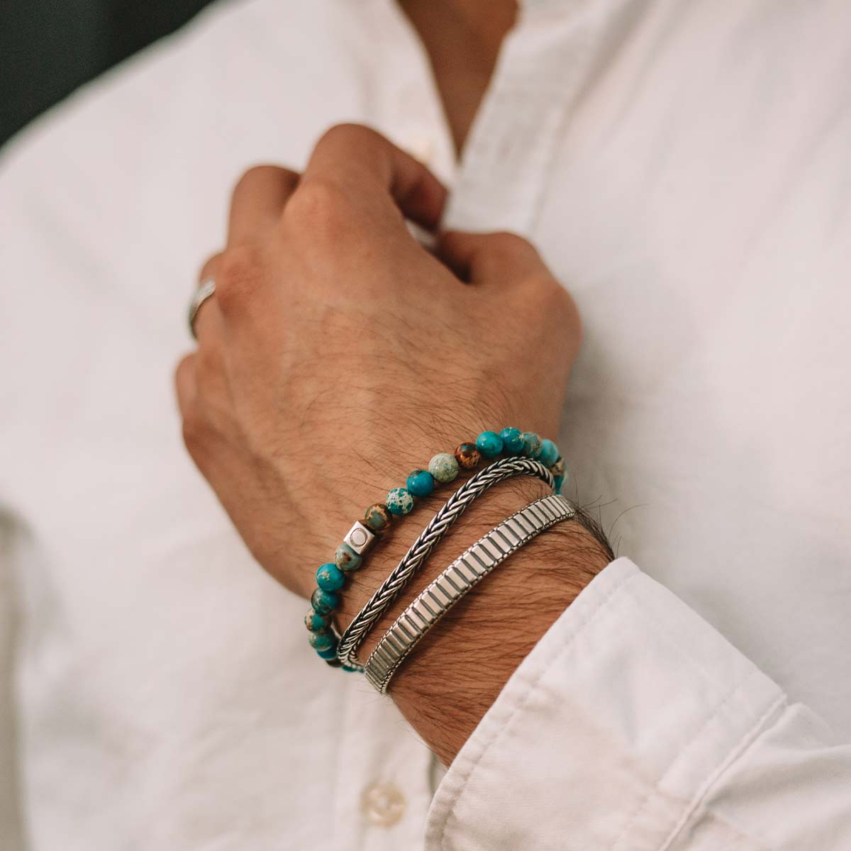 Alfiruz - Turquoise Beaded Bracelet 6mm
