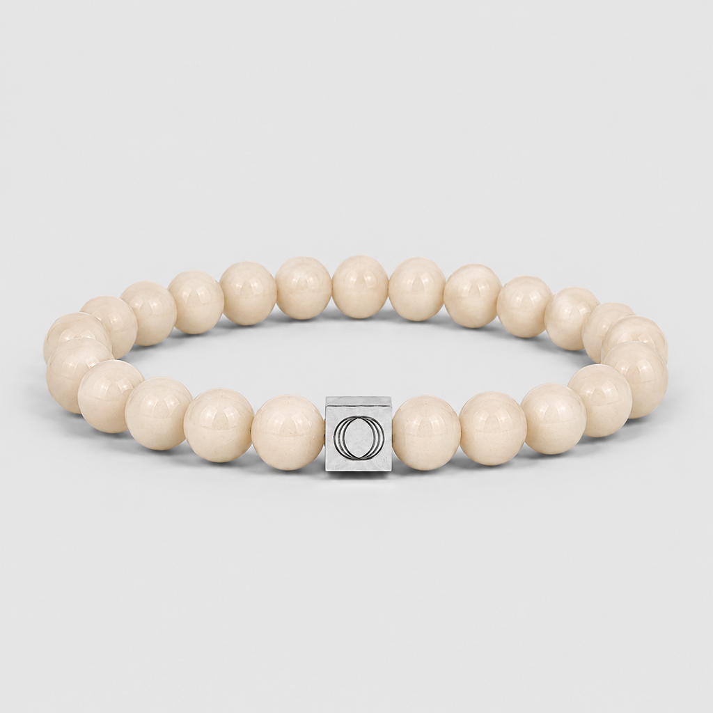 Albij - Beige Beaded Bracelet 8mm
