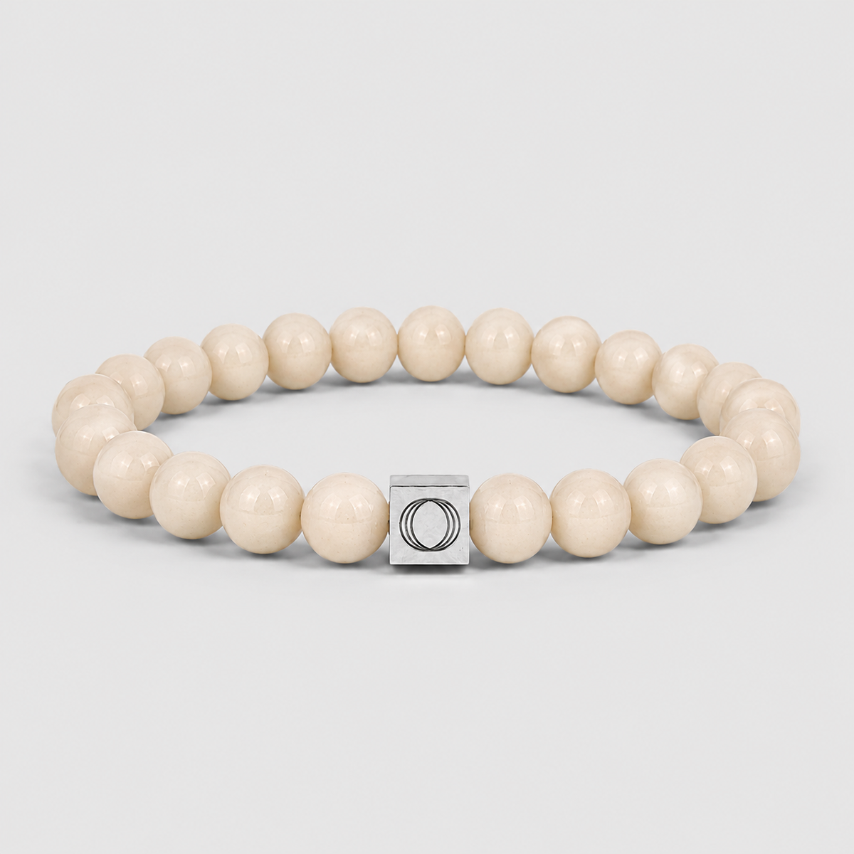 Albij - Beige Beaded Bracelet 8mm