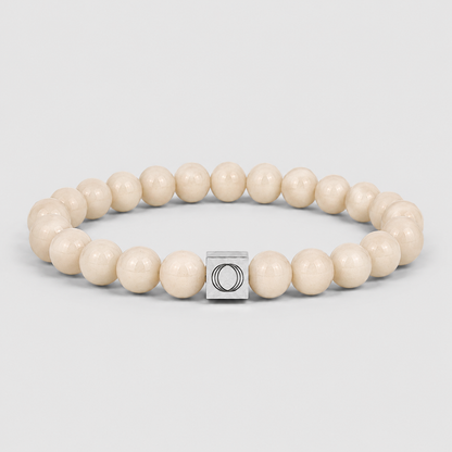 Albij - Beige Beaded Bracelet 8mm