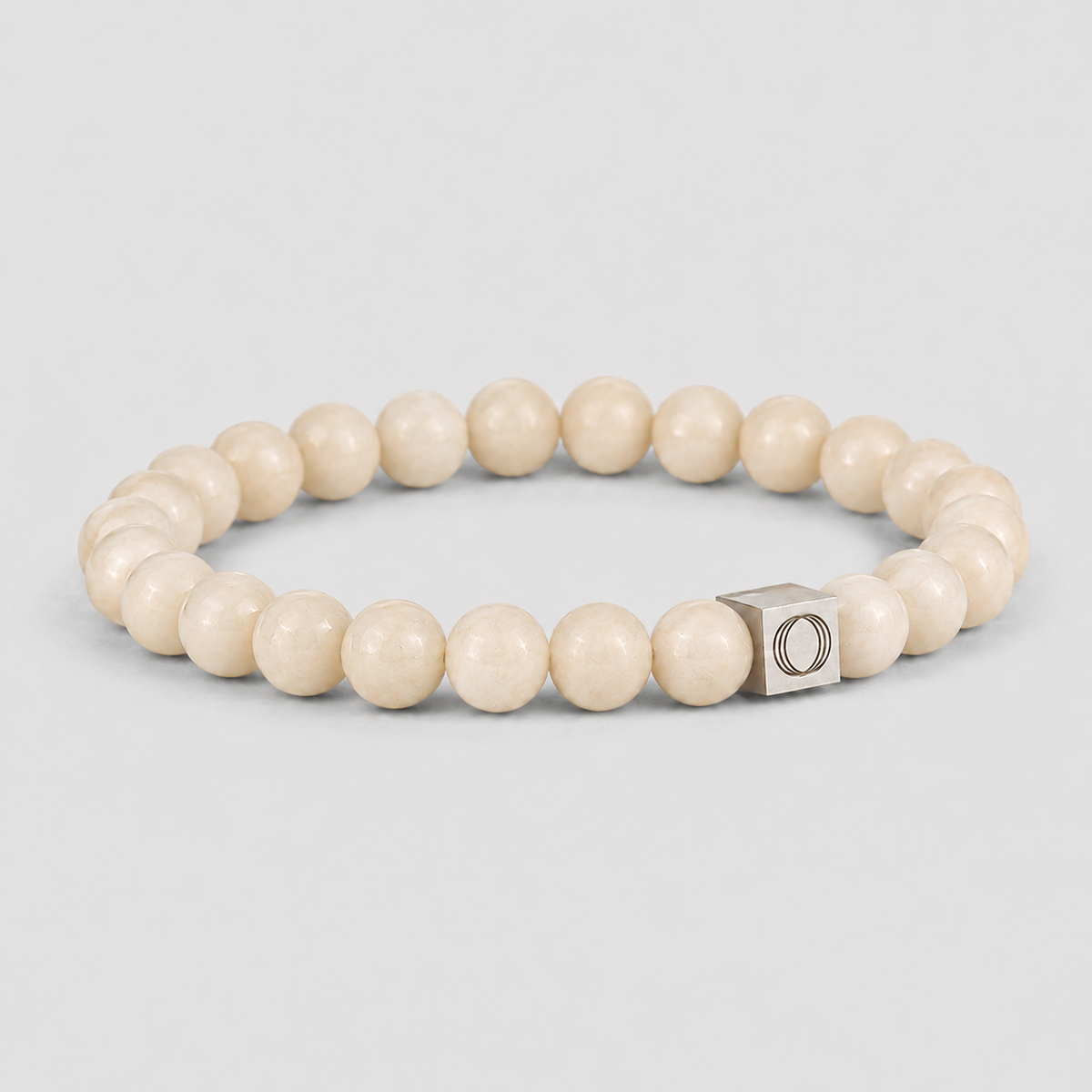Albij - Beige Beaded Bracelet 8mm