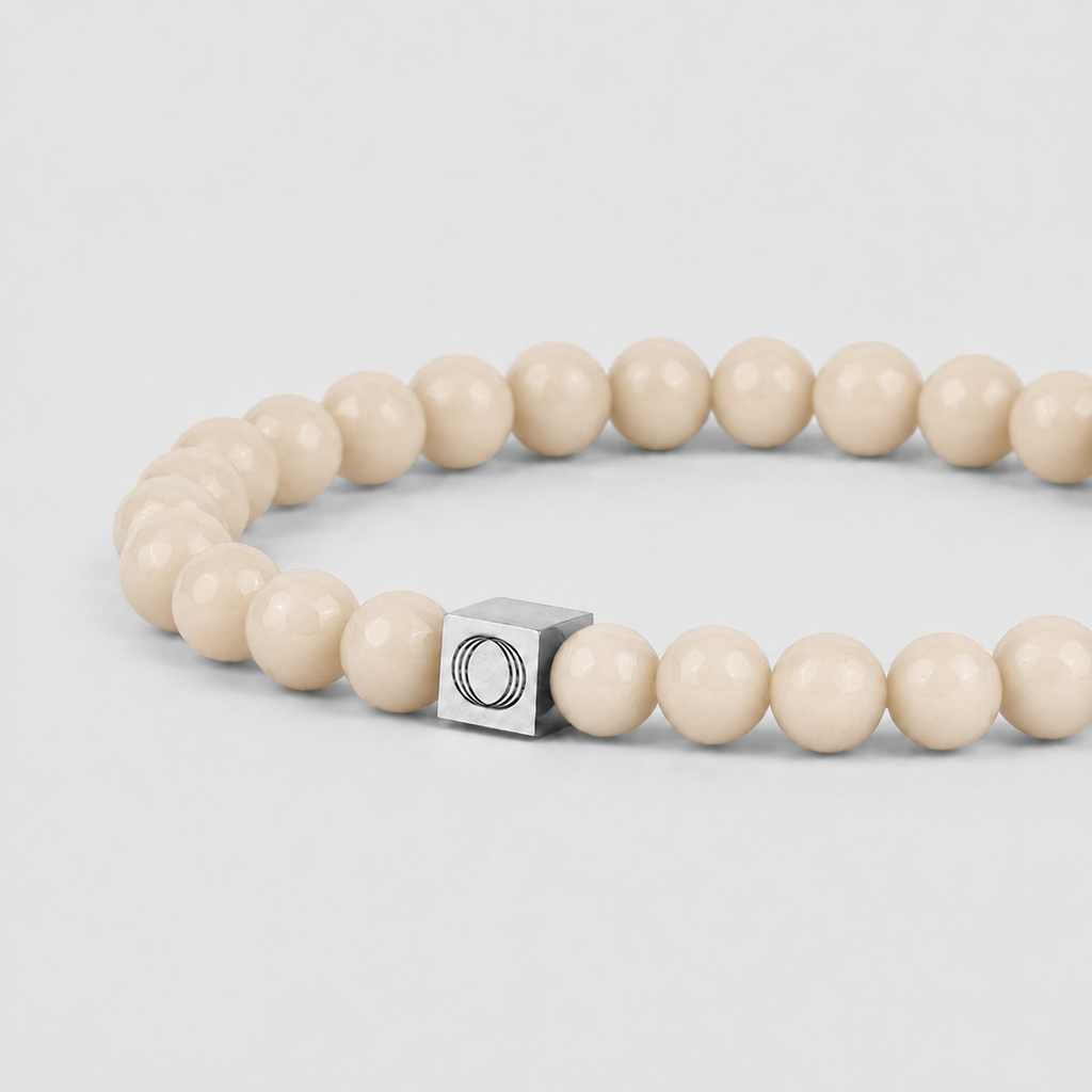 Albij - Beige Beaded Bracelet 6mm