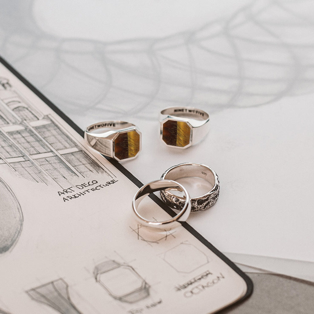 Alem - Tiger Eye Stone Signet Ring 13mm