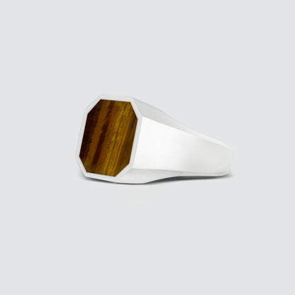 Alem - Tiger Eye Stone Signet Ring 13mm
