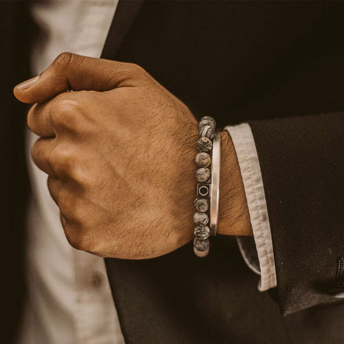Alrazas - Grey Beaded Bracelet 8mm