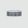 Ayman - Oxidised Sterling Silver Ring 7mm