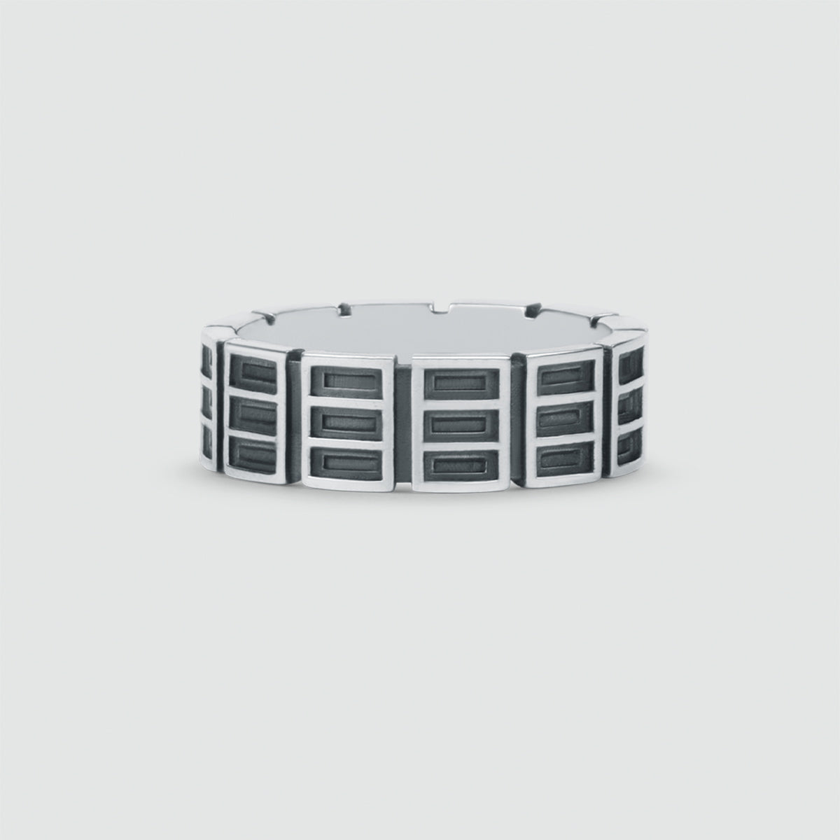 Ayman - Oxidised Sterling Silver Ring 7mm
