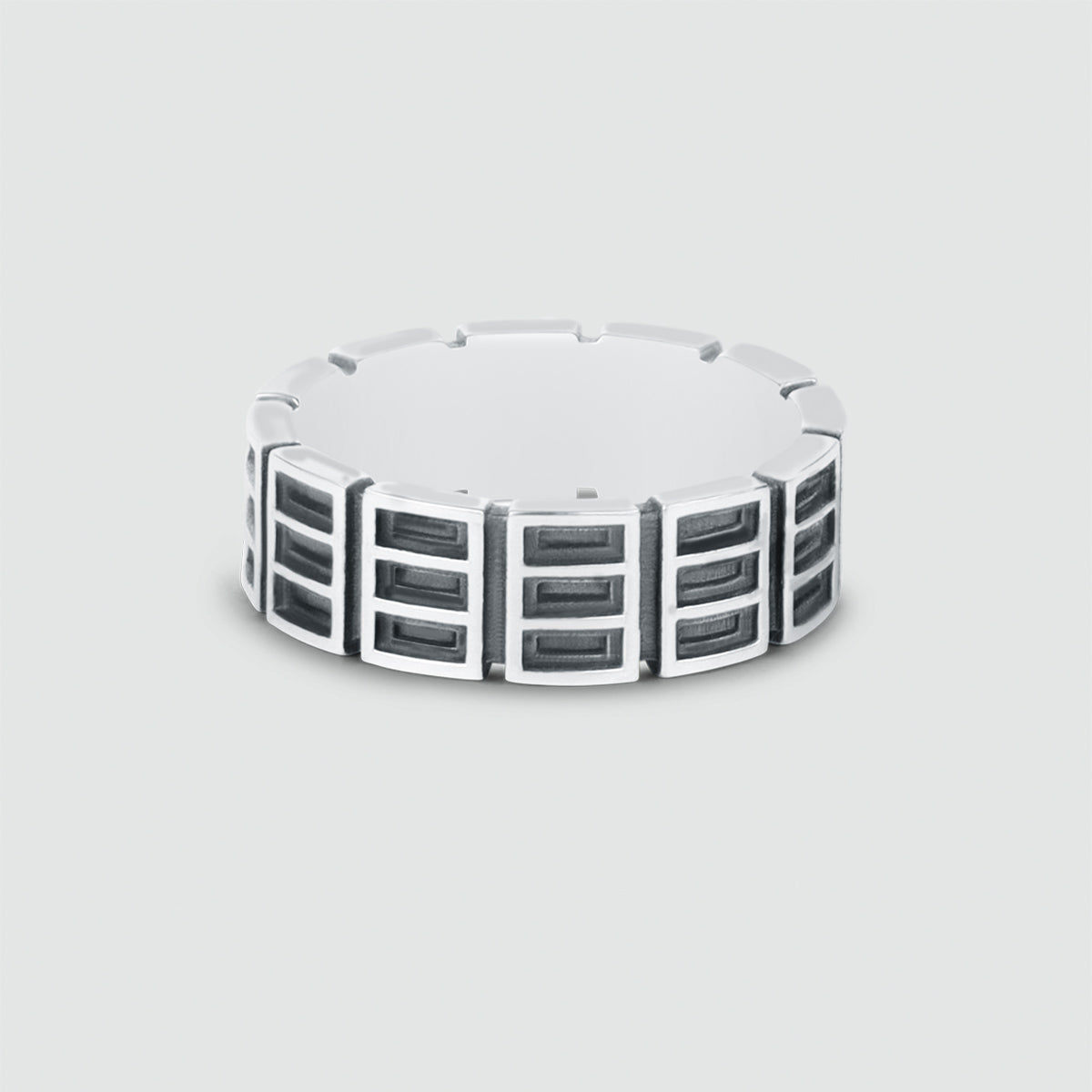 Ayman - Oxidised Sterling Silver Ring 7mm
