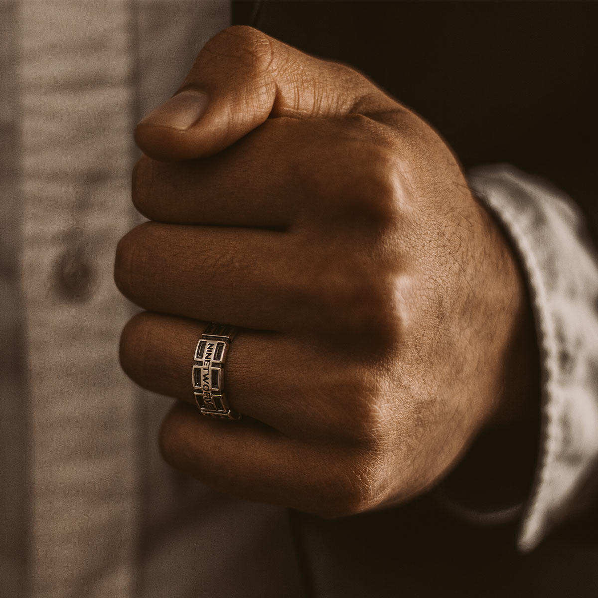 Ayman - Oxidised Sterling Silver Ring 7mm