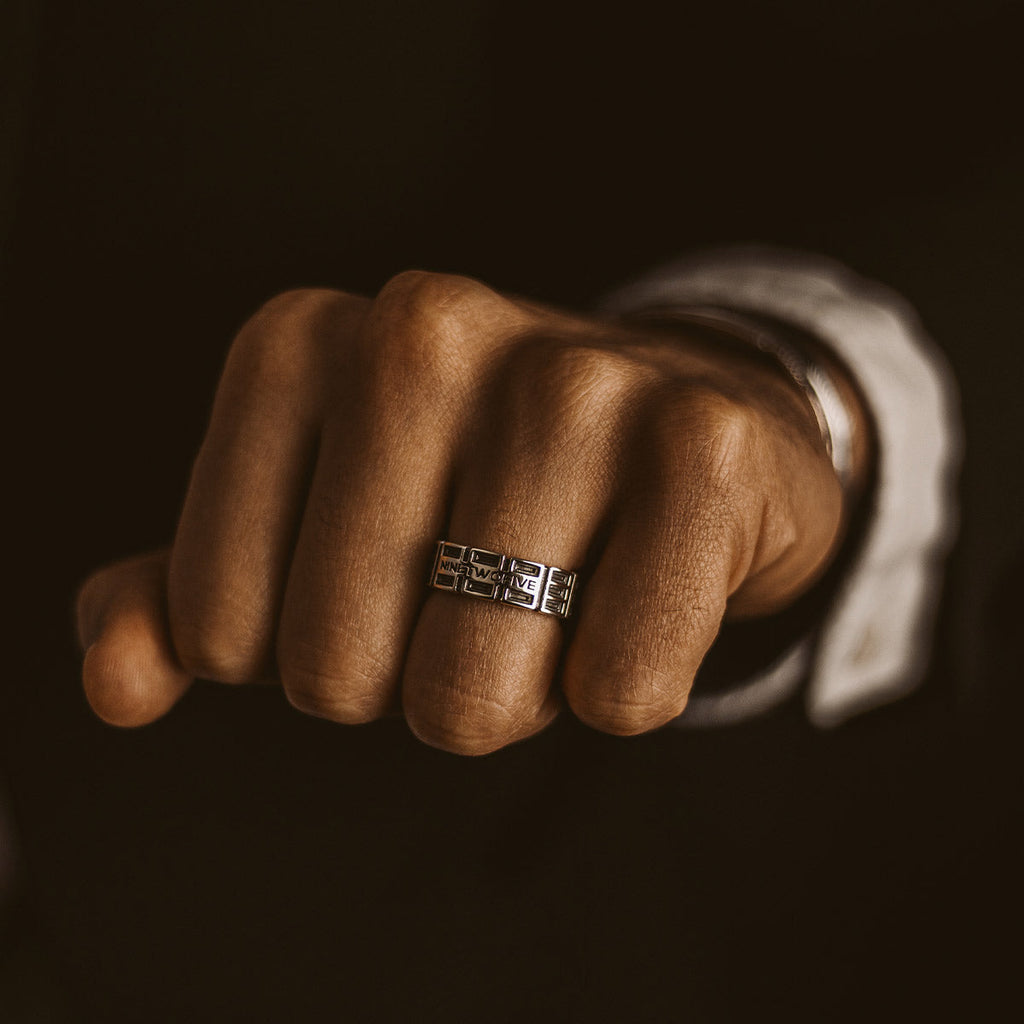 Ayman - Oxidised Sterling Silver Ring 7mm
