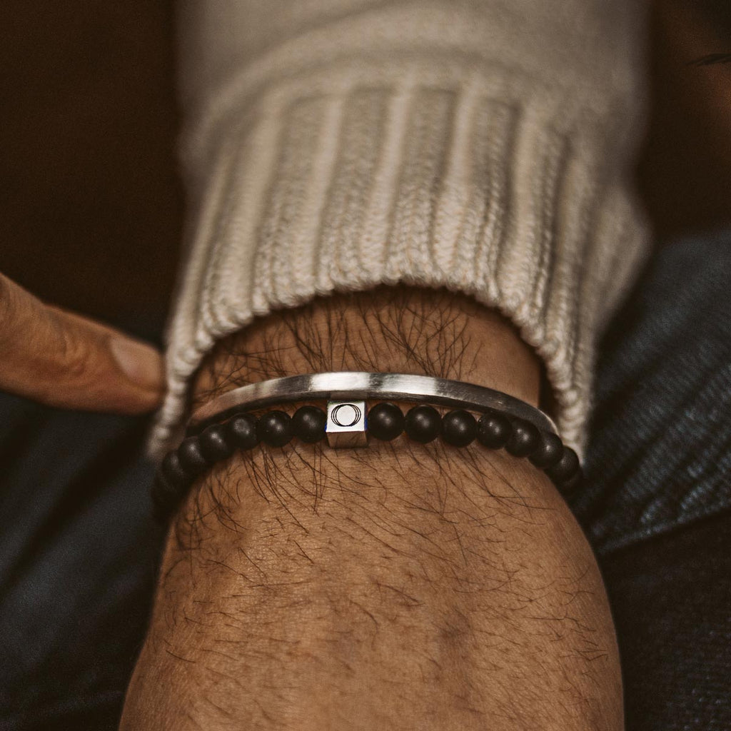 Aswad - Matt Black Beaded Bracelet 6mm