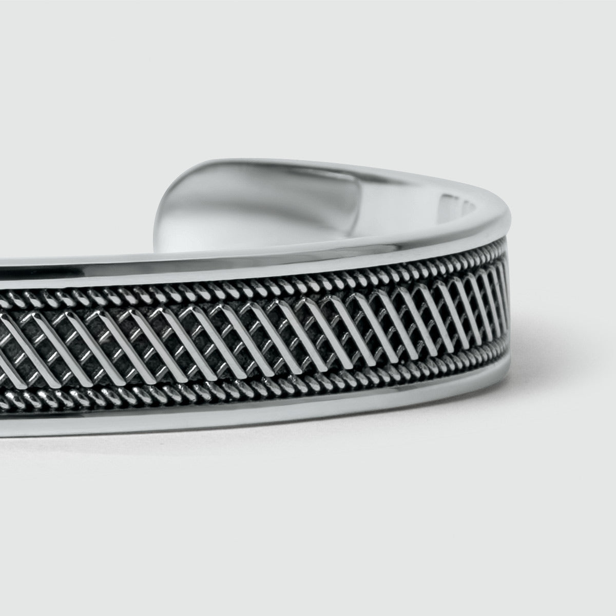 Kaliq - Oxidised Sterling Silver Bangle 10mm