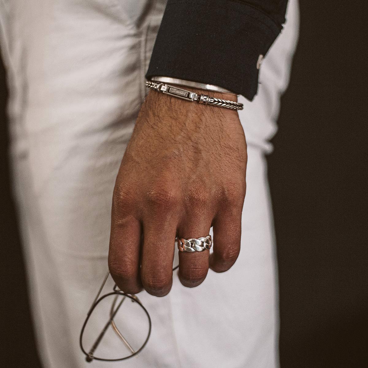 Rayen - Silver Cuban Link Ring 9mm