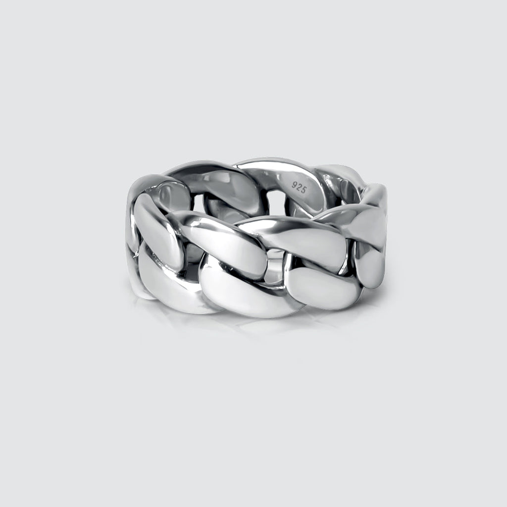 Rayen - Silver Cuban Link Ring 9mm