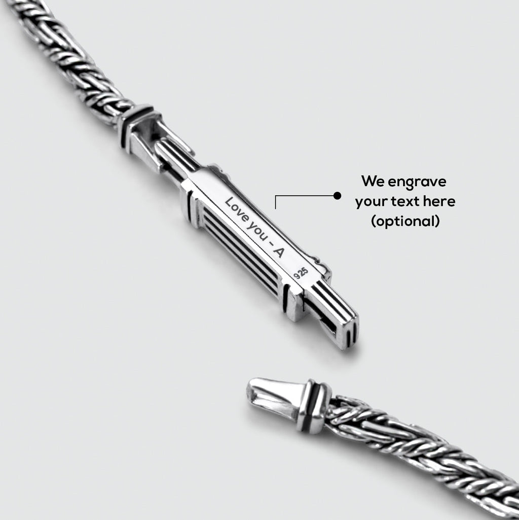 Nadir - Twisted Sterling Silver Rope Chain Necklace 3mm