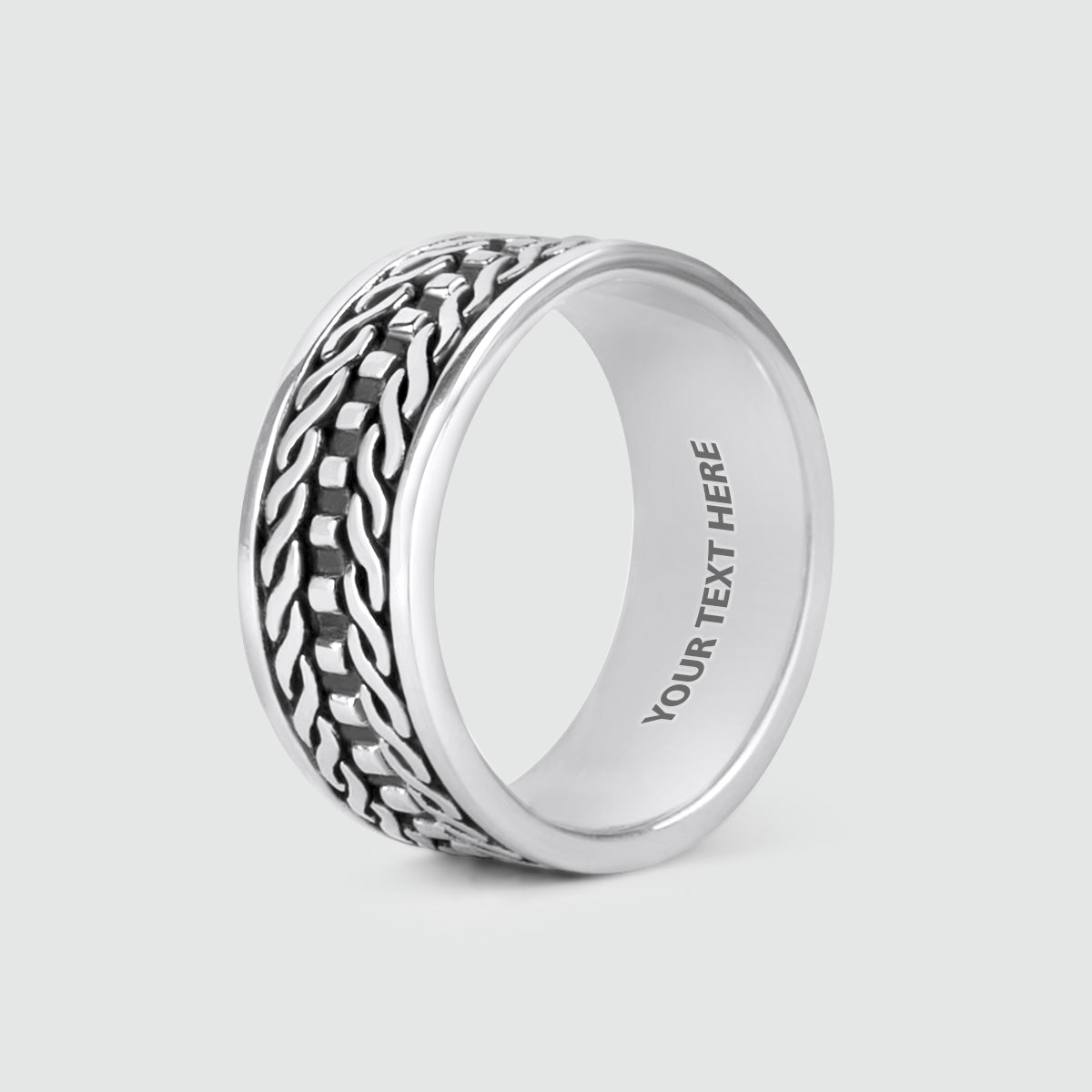 Fariq - Oxidised Sterling Silver Ring 10mm