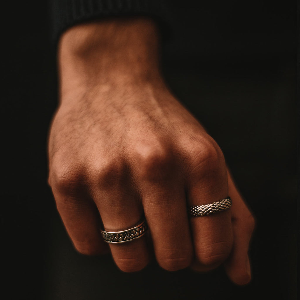 Ferran - Oxidised Sterling Silver Ring 6mm