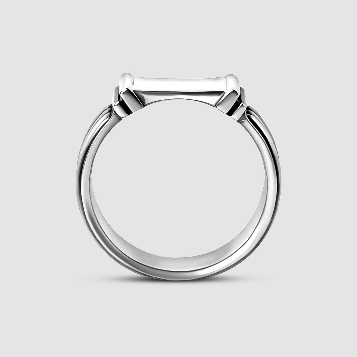 Imad - Sterling Silver Pillar Signet Ring 8mm