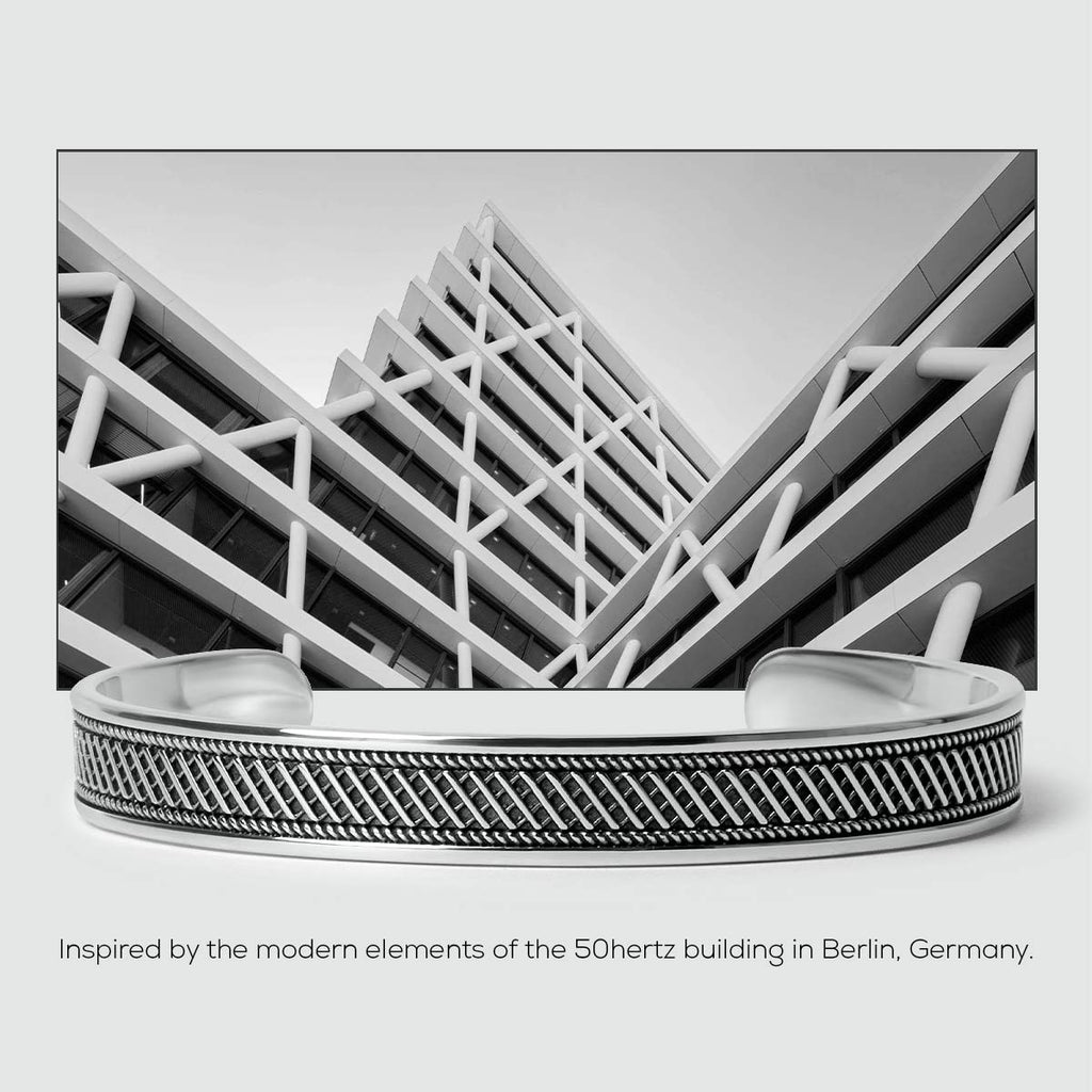 Kaliq - Oxidised Sterling Silver Bangle 10mm