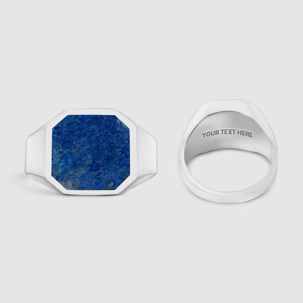 Kadar - Blue Lapis Lazuli Stone Signet Ring 13mm
