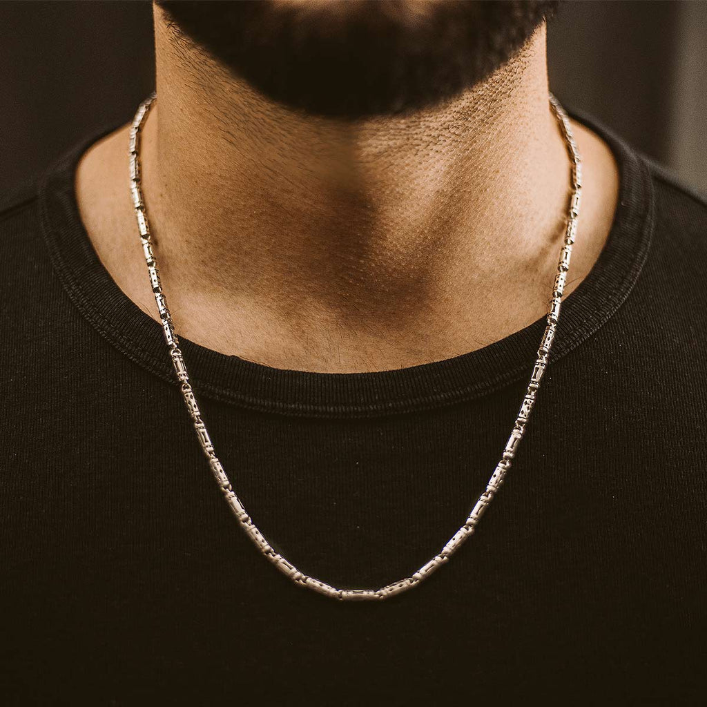 Kadeem - Sterling Silver Ornaments Chain Necklace 3.5mm