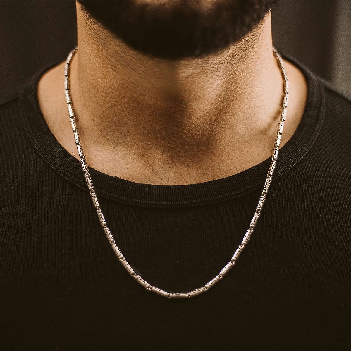 Kadeem - Sterling Silver Ornaments Chain Necklace 3.5mm