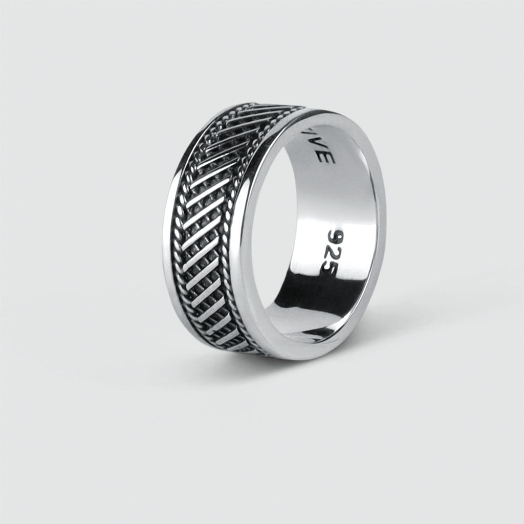 Kaliq - Oxidised Sterling Silver Ring 10mm