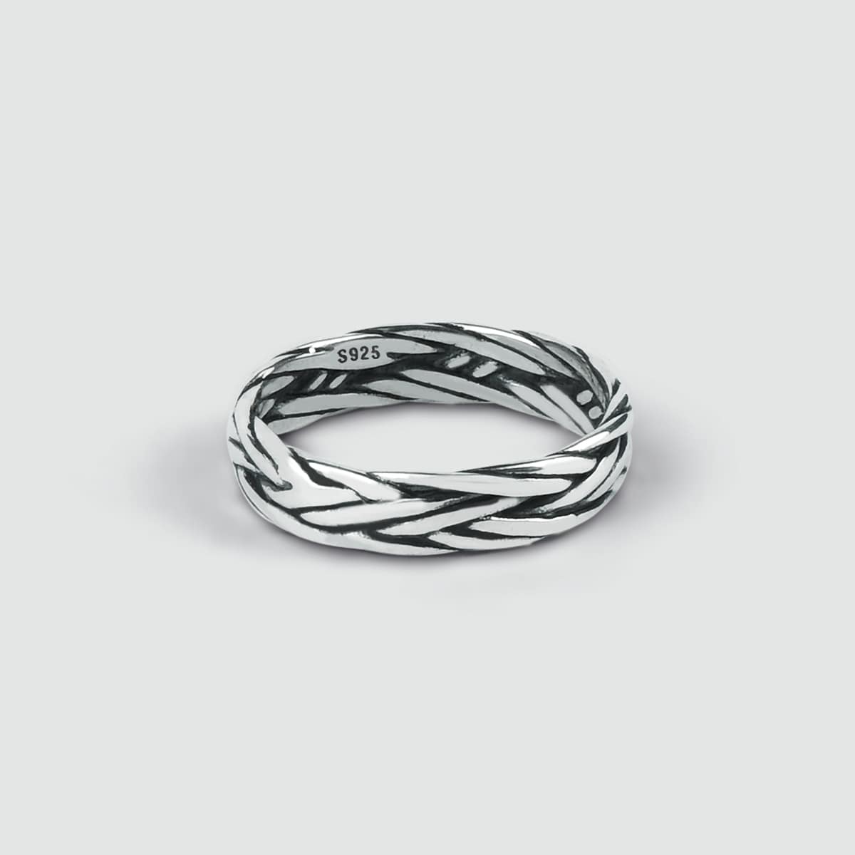 Latif - Thin Sterling Silver Braided Ring 5mm