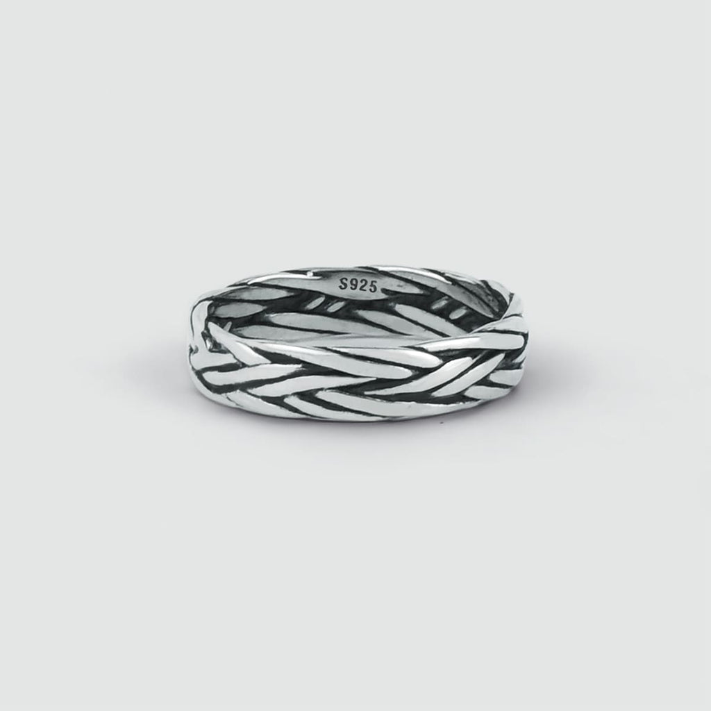 Latif - Thin Sterling Silver Braided Ring 5mm