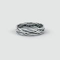 Latif - Thin Sterling Silver Braided Ring 5mm