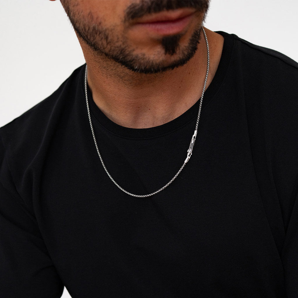 Kamal - Sterling Silver Venetian Box Chain Necklace 2mm