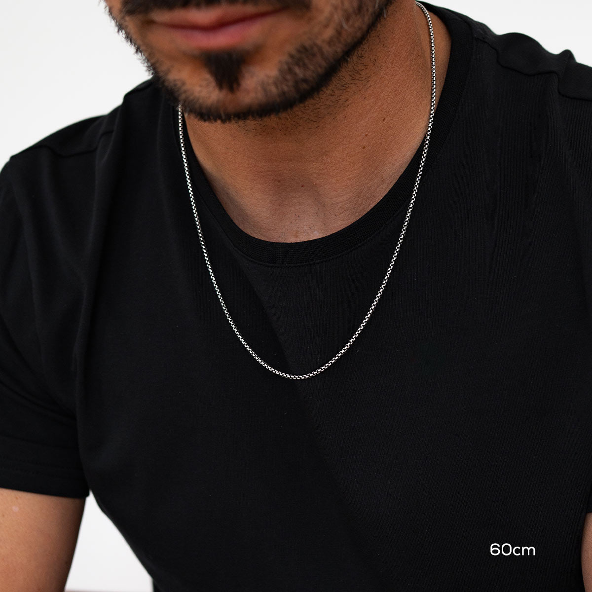 Kamal - Sterling Silver Venetian Box Chain Necklace 2mm
