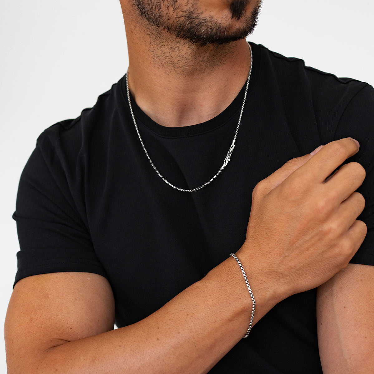Kamal - Sterling Silver Venetian Box Chain Necklace 2mm