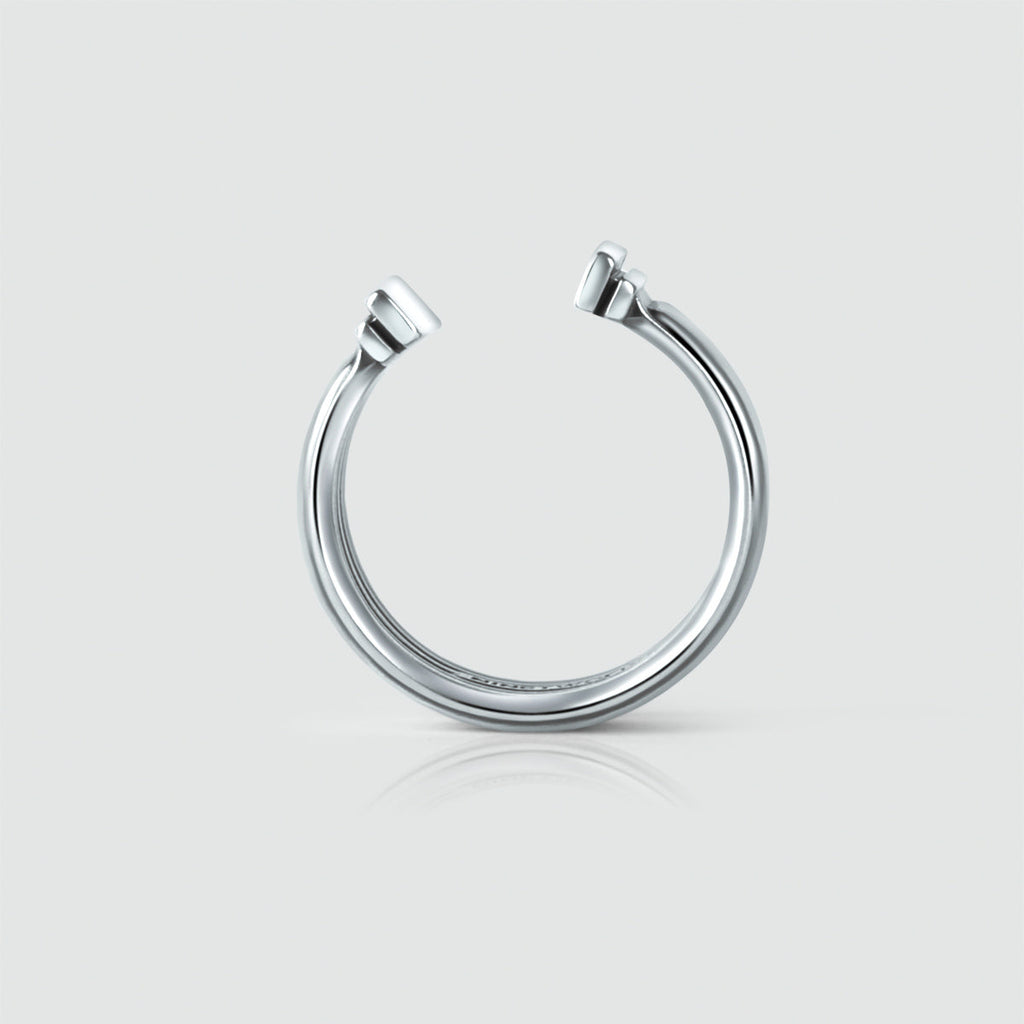Mateen - Oxidised Sterling Silver Bangle Ring 10mm