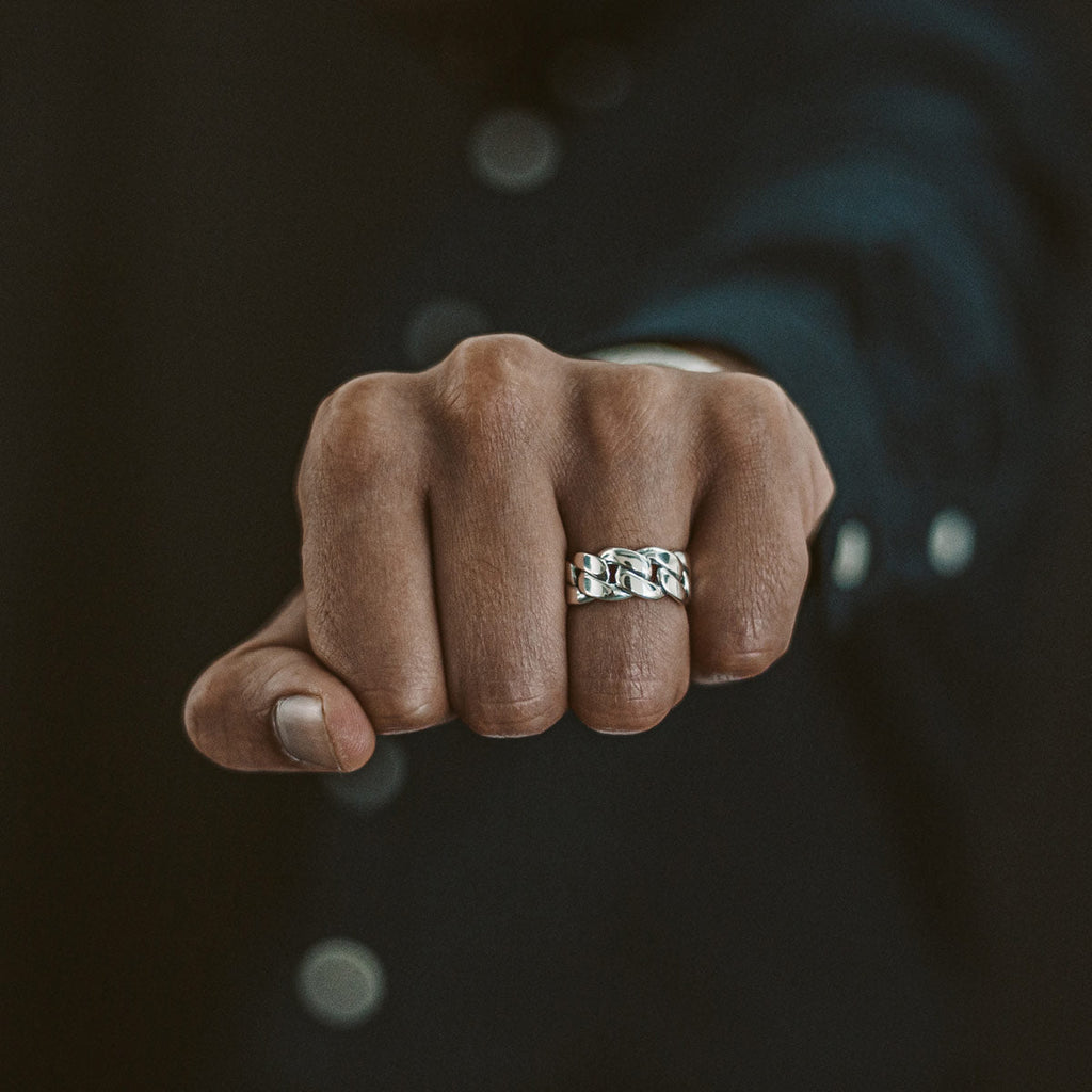 Rayen - Silver Cuban Link Ring 9mm
