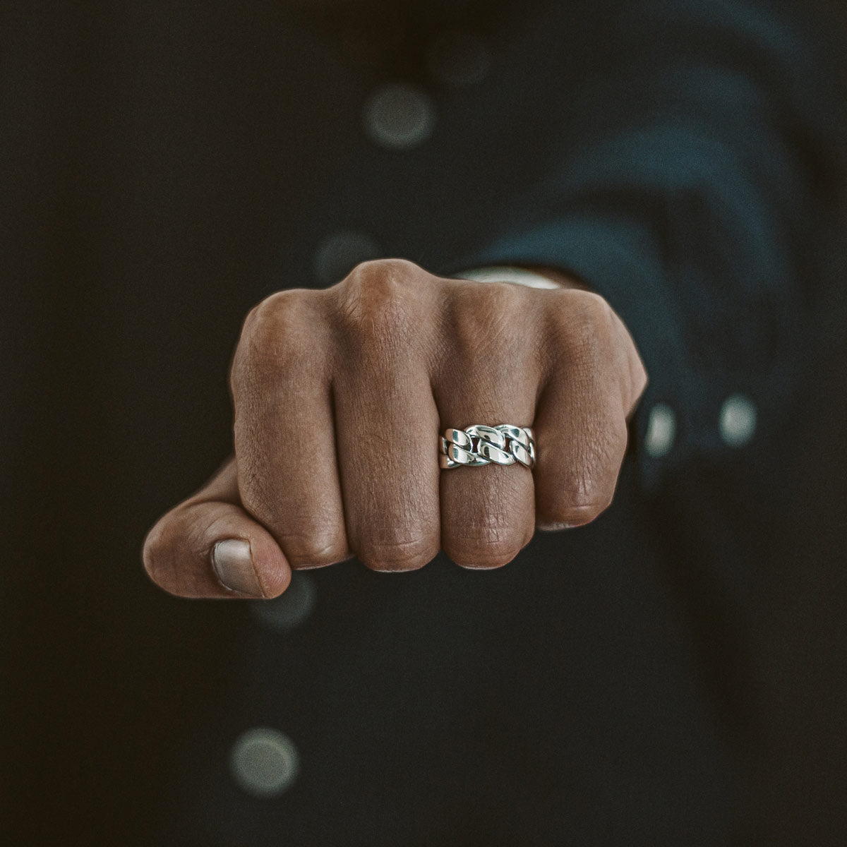 Rayen - Silver Cuban Link Ring 9mm