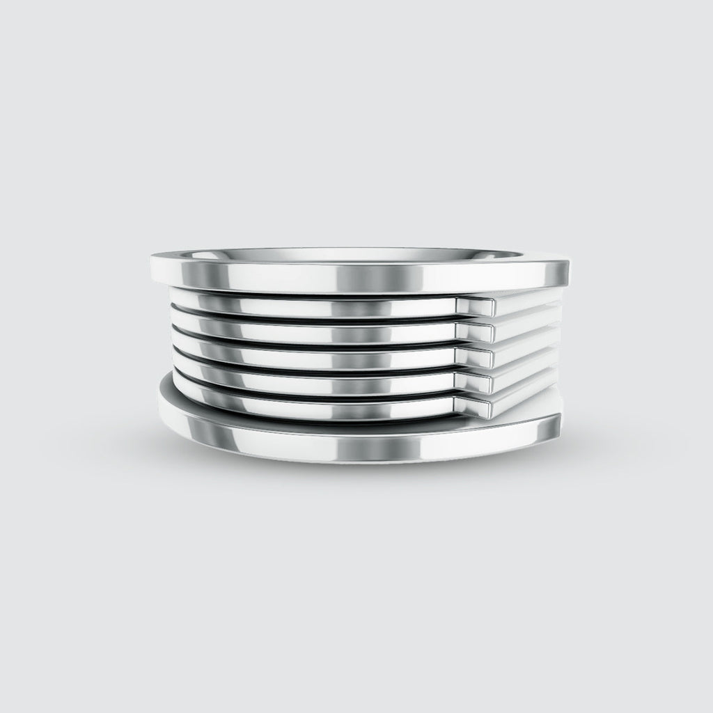 Yanel - Oxidised Sterling Silver Ring 10mm