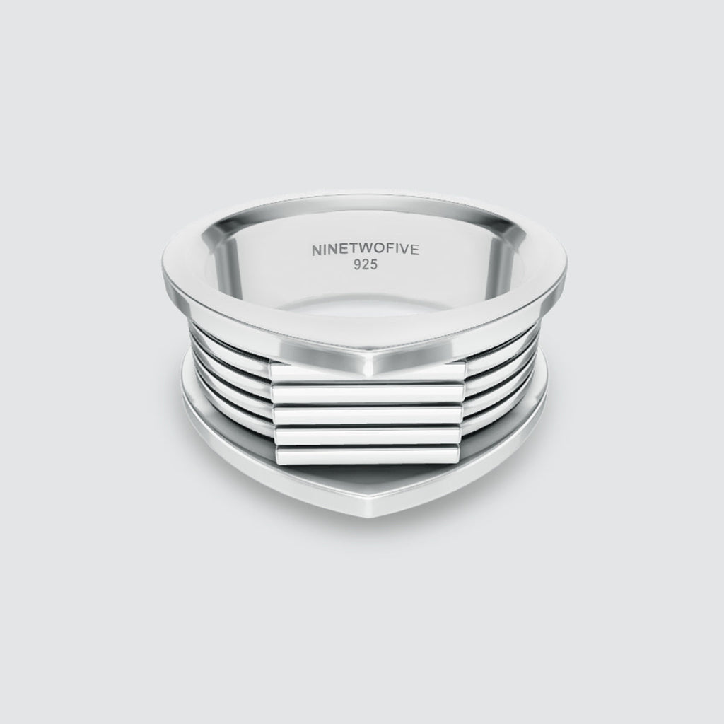 Yanel - Oxidised Sterling Silver Ring 10mm