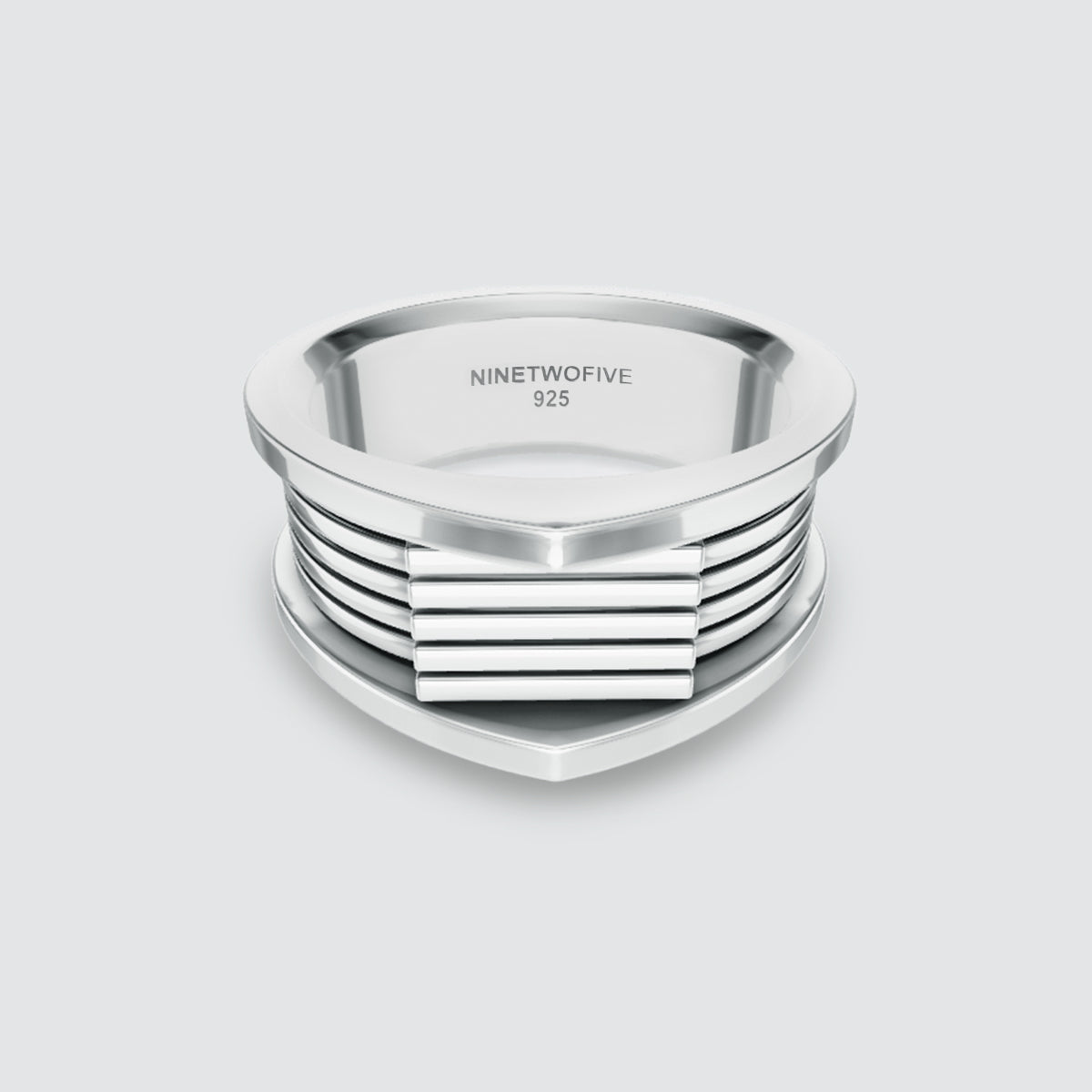 Yanel - Oxidised Sterling Silver Ring 10mm
