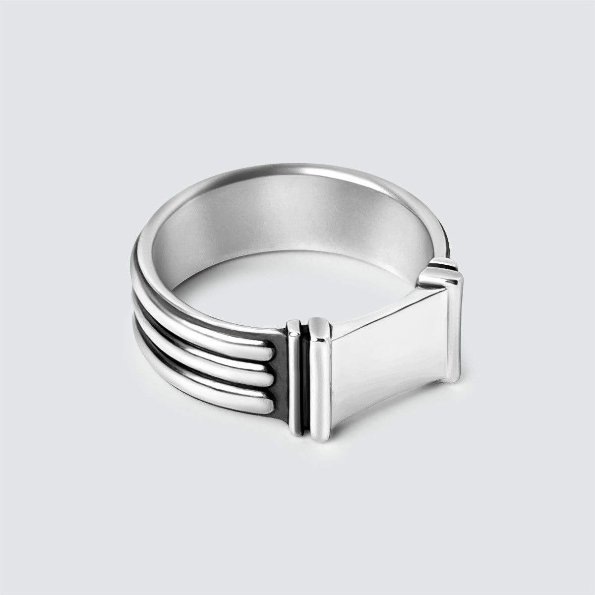 Imad - Sterling Silver Pillar Signet Ring 8mm