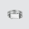 Imad - Sterling Silver Pillar Signet Ring 8mm