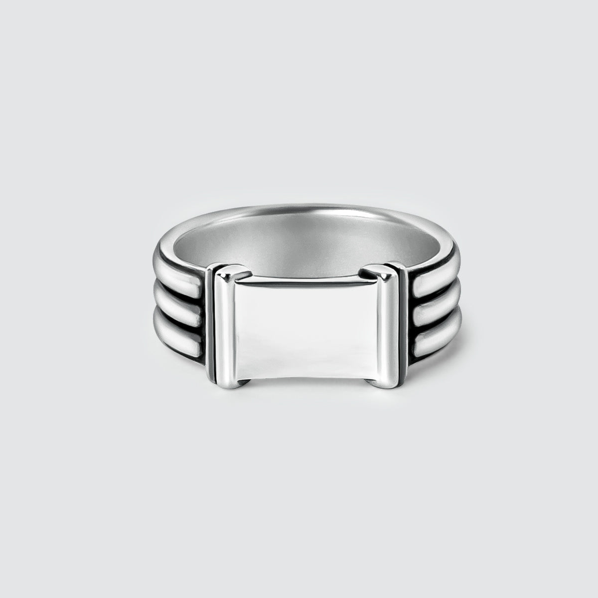 Imad - Sterling Silver Pillar Signet Ring 8mm