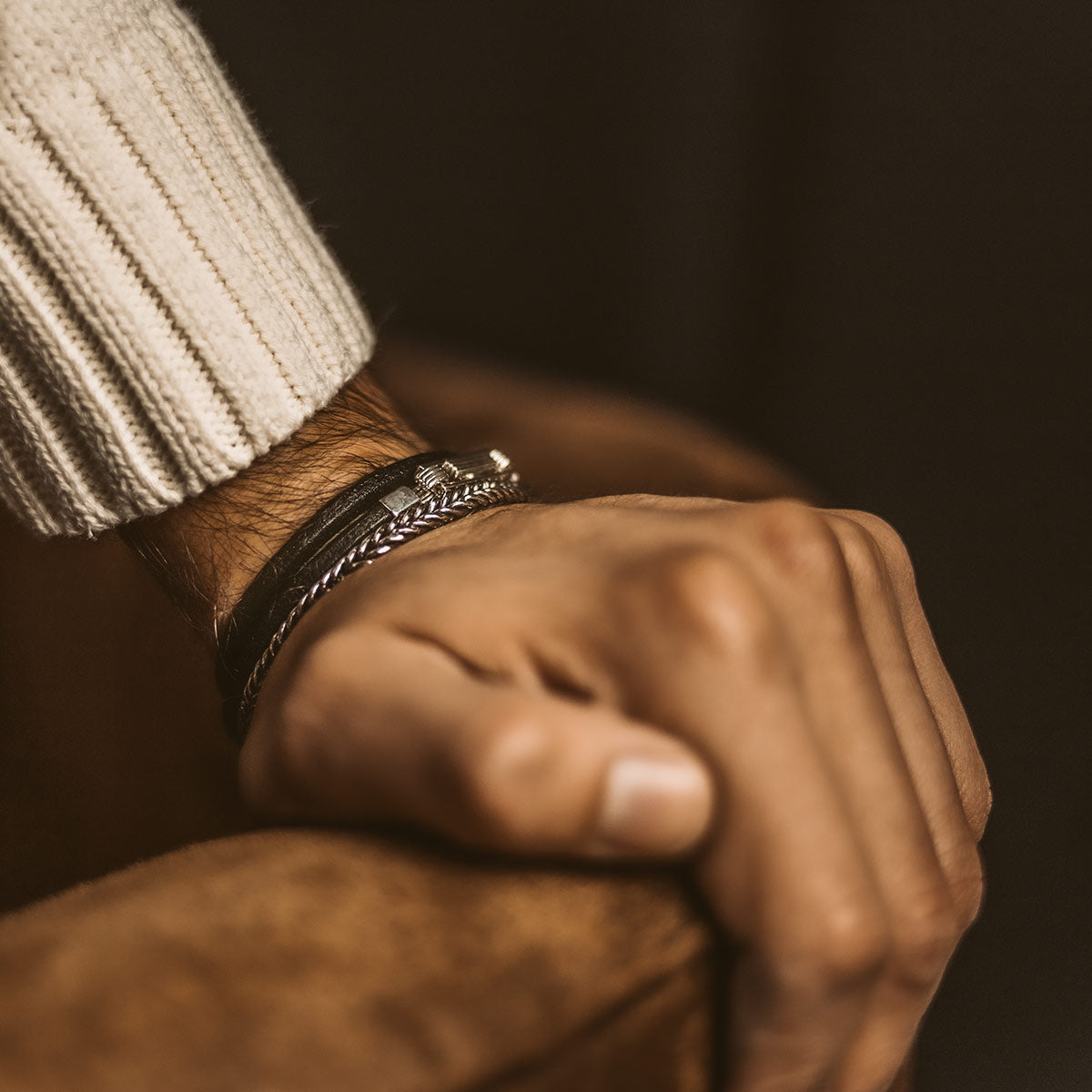 Rami - Genuine Black Leather Bracelet 5mm