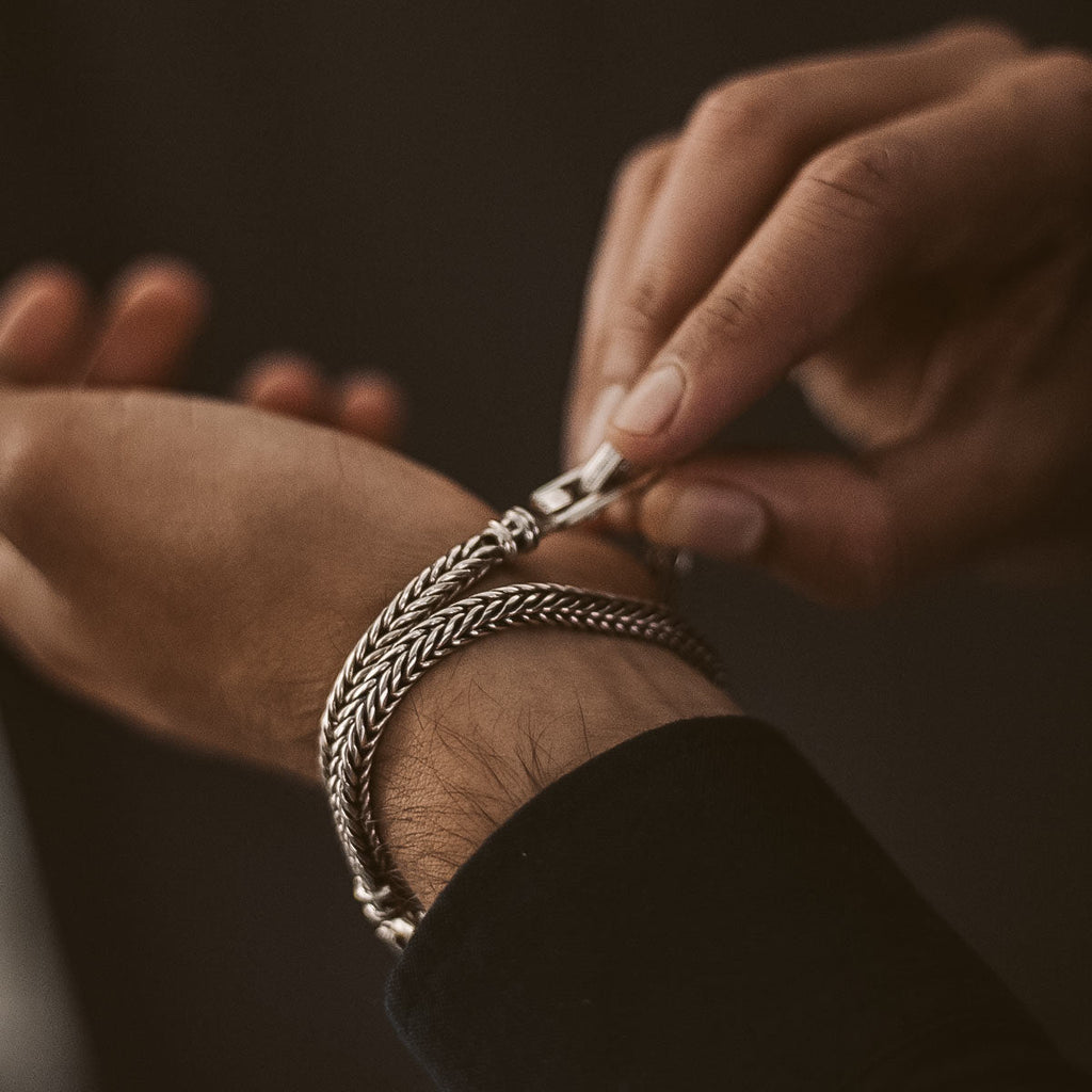 Adam - Sterling Silver Braided Bracelet 5mm