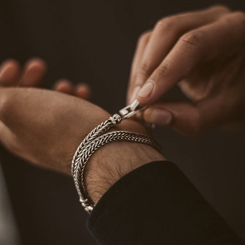 Adam - Sterling Silver Braided Bracelet 5mm